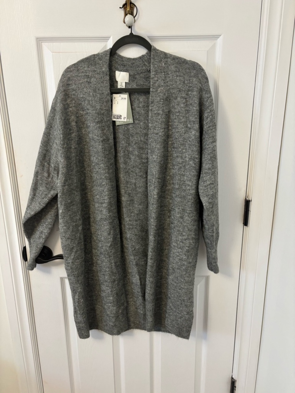 NWT H&M Grey Open-Front Long Cardigan
